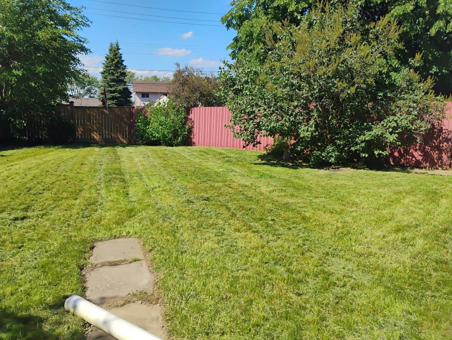 The same backyard after Lakeside cleared and finished it with a fresh, level lawn